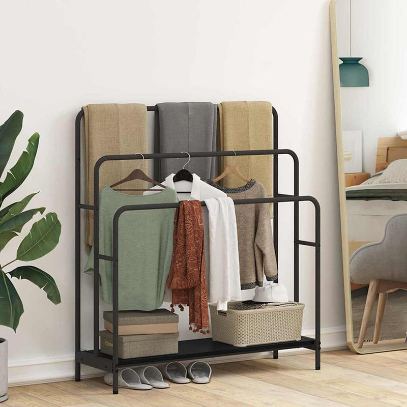 vidaXL Ruhaszárító polcokkal Musta tammi 90 x 30 x 100.5 cm Faanyag