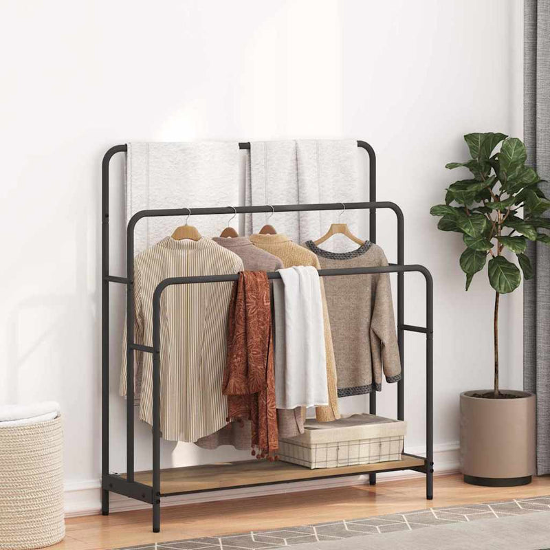 vidaXL Ruhaszárító polcokkal kézműves tölgy 90 x 30 x 100.5 cm Faanyag