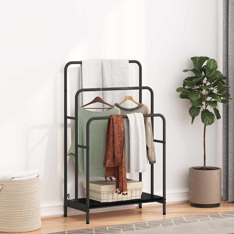 vidaXL Ruhaszárító polcokkal Musta tammi 60 x 30 x 100.5 cm Faanyag