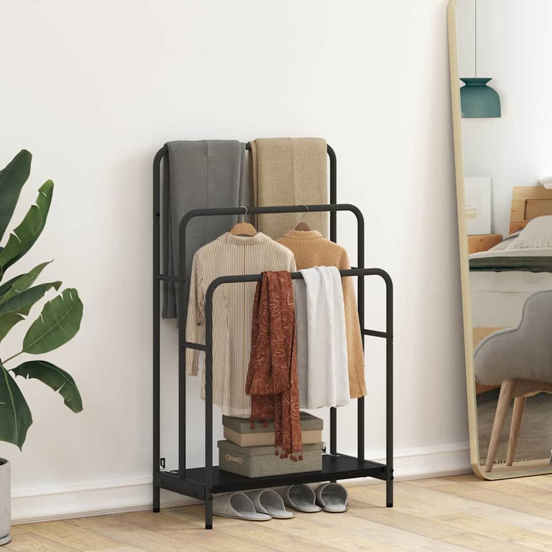 vidaXL Ruhaszárító polcokkal Musta tammi 60 x 30 x 100.5 cm Faanyag