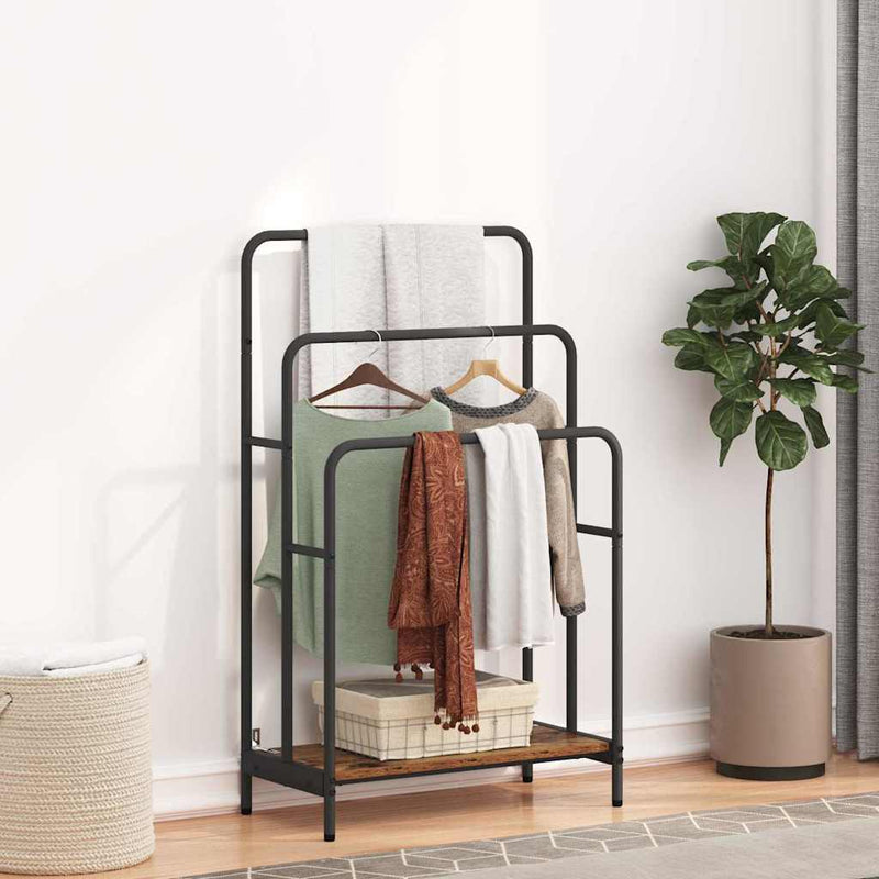 vidaXL Ruhaszárító polcokkal Régi fa 60 x 30 x 100.5 cm Faanyag