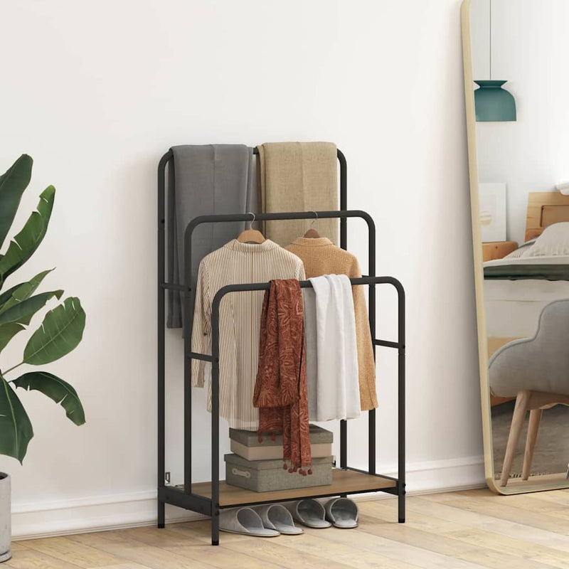 vidaXL Ruhaszárító polcokkal kézműves tölgy 60 x 30 x 100.5 cm Faanyag