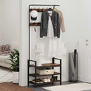 vidaXL Kabáthorog polcokkal Füstölt tölgy 75 x 34 x 184 cm Faanyag