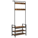 vidaXL Kabáthorog polcokkal Füstölt tölgy 75 x 34 x 184 cm Faanyag