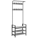 vidaXL Kabáthorog polcokkal Szürke sonoma 75 x 34 x 184 cm Faanyag