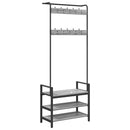 vidaXL Kabáthorog polcokkal Szürke sonoma 75 x 34 x 184 cm Faanyag