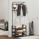 vidaXL Kabáthorog polcokkal tárolóval Öreg fa 75 x 34 x 184 cm Faanyag