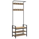 vidaXL Kabáthorog polcokkal Artisan tölgy 75 x 34 x 184 cm Faanyag