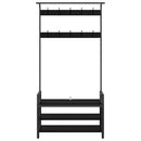 vidaXL Kabáthorog polcokkal Egyéb Musta tammi 95 x 34 x 184 cm Faanyag