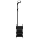 vidaXL Kabáthorog polcokkal Fekete tölgy 95 x 34 x 184 cm Faanyag