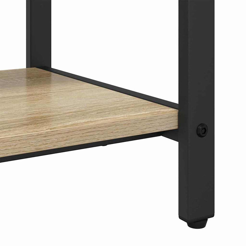 vidaXL Kabáthorog polcokkal sonoma tölgy 95 x 34 x 184 cm Faanyag