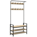 vidaXL Kabáthorog polcokkal sonoma tölgy 95 x 34 x 184 cm Faanyag