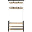 vidaXL Kabáthorog polcokkal Sonoma tölgy 95 x 34 x 184 cm Faanyag