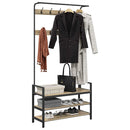 vidaXL Kabáthorog polcokkal sonoma tölgy 95 x 34 x 184 cm Faanyag