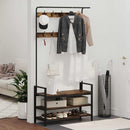 vidaXL Kabáthorog polcokkal Füstölt tölgy 95 x 34 x 184 cm Faanyag