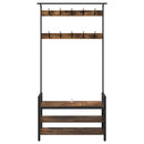 vidaXL Kabáthorog polcokkal Füstölt tölgy 95 x 34 x 184 cm Faanyag