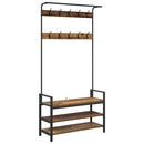vidaXL Kabáthorog polcokkal tárolóval Öreg fa 95 x 34 x 184 cm Faanyag