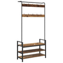vidaXL Kabáthorog polcokkal tárolóval Öreg fa 95 x 34 x 184 cm Faanyag