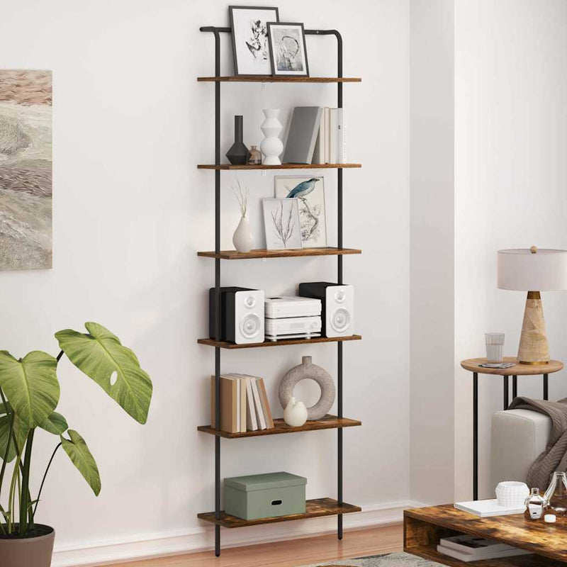 vidaXL Könyvespolc Füstölt tölgy 60 x 24 x 203 cm Faanyag