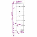 vidaXL Könyvespolc kézműves tölgy 60 x 24 x 203 cm Faanyag