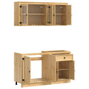 vidaXL Cabinet polcokkal tárolóval SKI 4 pcs Mézes Barna Tömör fenyőfa