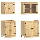 vidaXL Cabinet polcokkal tárolóval SKI 4 pcs Mézes Barna Tömör fenyőfa
