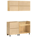 vidaXL Cabinet polcokkal tárolóval SKI 4 pcs Mézes Barna Tömör fenyőfa