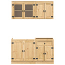 vidaXL Cabinet polcokkal tárolóval SKI 4 pcs Mézes Barna Tömör fenyőfa