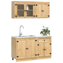 vidaXL Cabinet polcokkal tárolóval SKI 4 pcs Mézes Barna Tömör fenyőfa