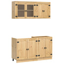 vidaXL Cabinet polcokkal tárolóval SKI 4 pcs Mézes Barna Tömör fenyőfa