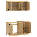 vidaXL Cabinet polcokkal tárolóval SKI 4 pcs Mézes Barna Tömör fenyőfa