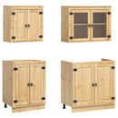 vidaXL Cabinet polcokkal tárolóval SKI 4 pcs Mézes Barna Tömör fenyőfa