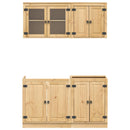 vidaXL Cabinet polcokkal tárolóval SKI 4 pcs Mézes Barna Tömör fenyőfa