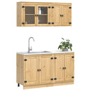 vidaXL Cabinet polcokkal tárolóval SKI 4 pcs Mézes Barna Tömör fenyőfa