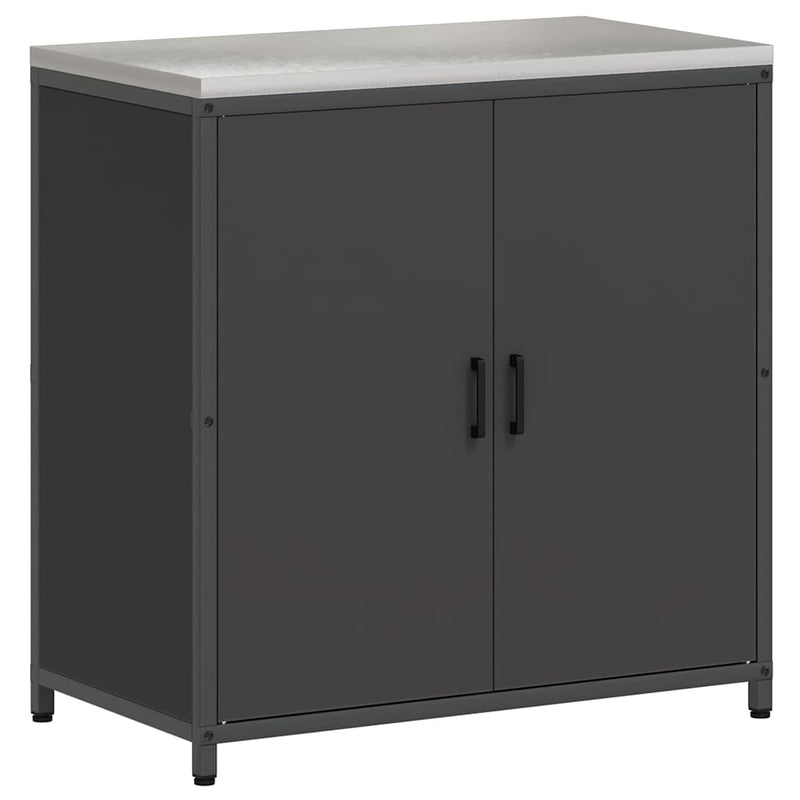 vidaXL Konyhai Tároló Készlet polcokkal 2 pcs Fekete 180 x 50 x 92 cm