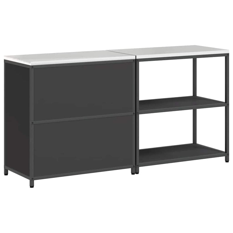 vidaXL Konyhai Tároló Készlet polcokkal 2 pcs Fekete 180 x 50 x 92 cm