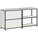 vidaXL Konyhai Tároló Készlet polcokkal tárolóval 2 pcs Fehér Acél