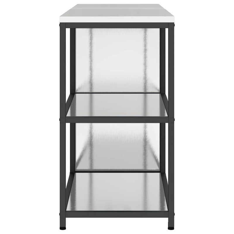 vidaXL Konyhai Tároló Készlet polcokkal tárolóval 2 pcs Ezüst Acél