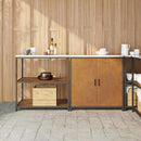 vidaXL Konyhai Tároló Készlet polcokkal tárolóval 2 pcs Rozsdás Acél