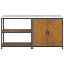 vidaXL Konyhai Tároló Készlet polcokkal tárolóval 2 pcs Rozsdás Acél