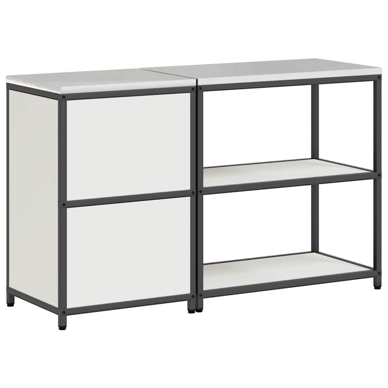 vidaXL Konyhai Tároló Készlet 2 pcs Fehér Hidegen hengerelt acél