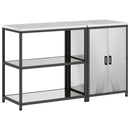 vidaXL Konyhai Tároló Készlet polcokkal 2 pcs Ezüst Rozsdamentes acél