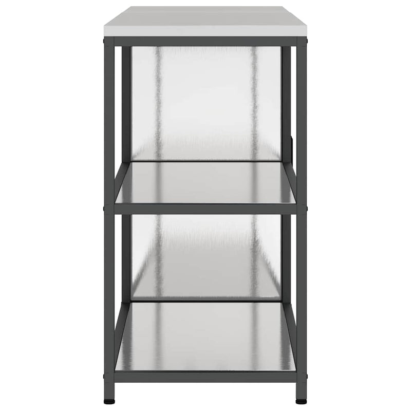 vidaXL Konyhai Tároló Készlet polcokkal 2 pcs Ezüst Rozsdamentes acél