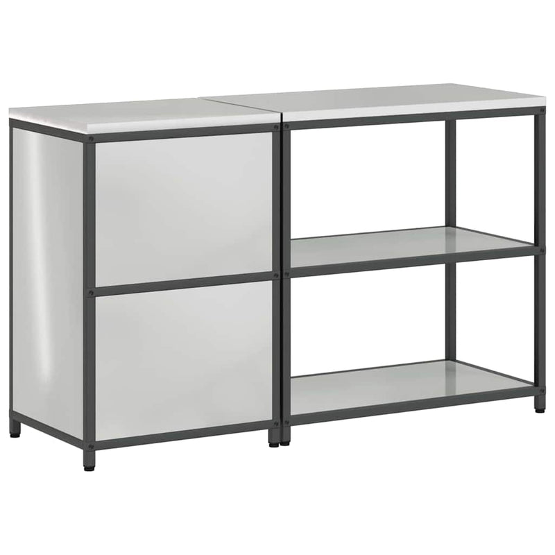 vidaXL Konyhai Tároló Készlet polcokkal 2 pcs Ezüst Horganyzott acél