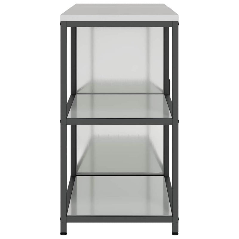 vidaXL Konyhai Tároló Készlet polcokkal 2 pcs Ezüst Horganyzott acél