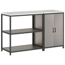 vidaXL Konyhai Tároló Készlet ajtóval 2 pcs Rozsdás időjárásálló acél