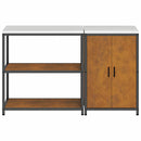 vidaXL Konyhai Tároló Készlet ajtóval 2 pcs Rozsdás időjárásálló acél