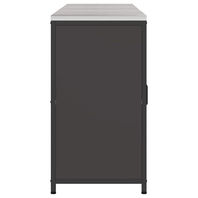 vidaXL Konyhai Tároló Készlet polcokkal tárolóval 3 pcs Fekete Acél