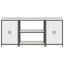 vidaXL Konyhai Tároló Készlet polcokkal tárolóval 3 pcs Fehér Acél