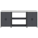 vidaXL Konyhai Tároló Készlet polcokkal tárolóval 3 pcs Antracit Acél